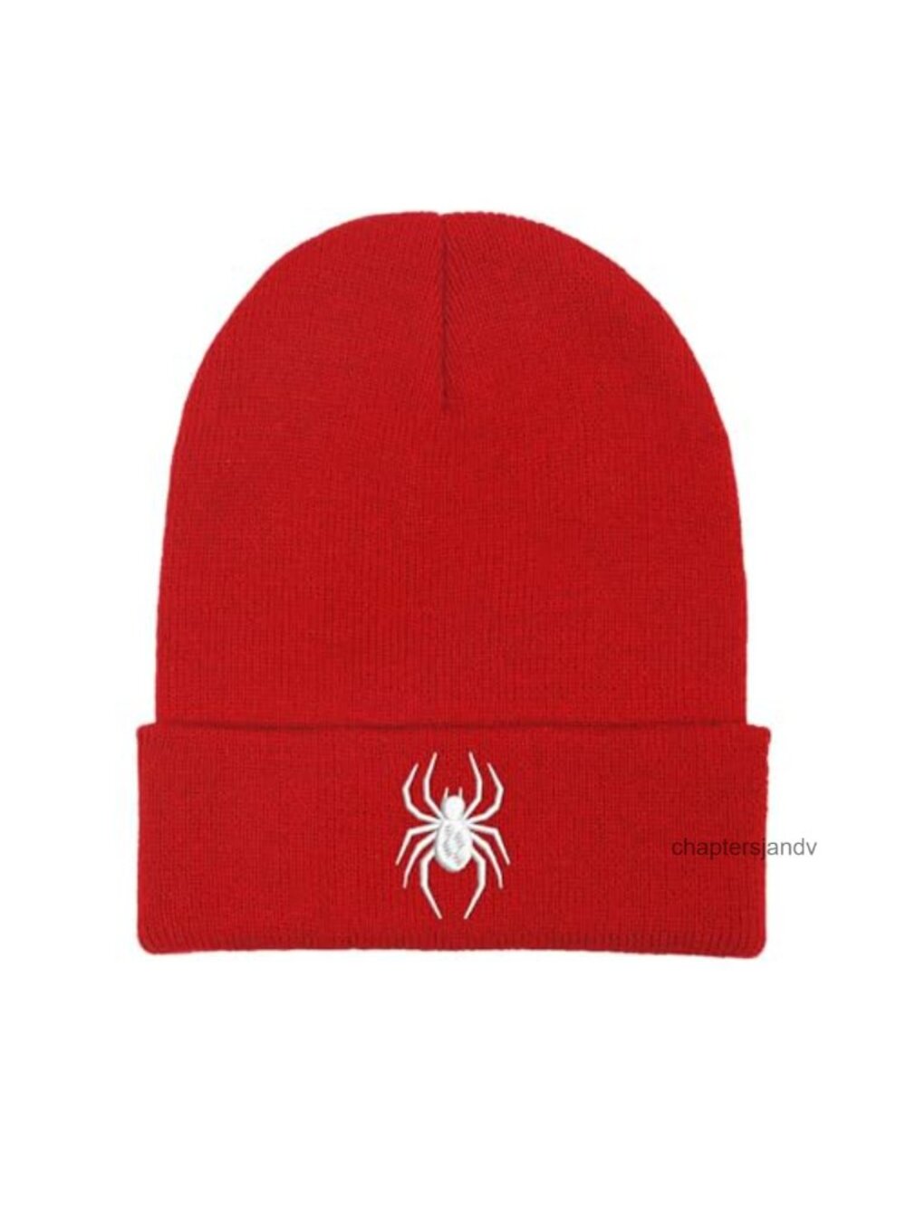 Spider Web Embroidered Beanie Hat Acrylic Knit Winter Cap - Picture 2 of 3